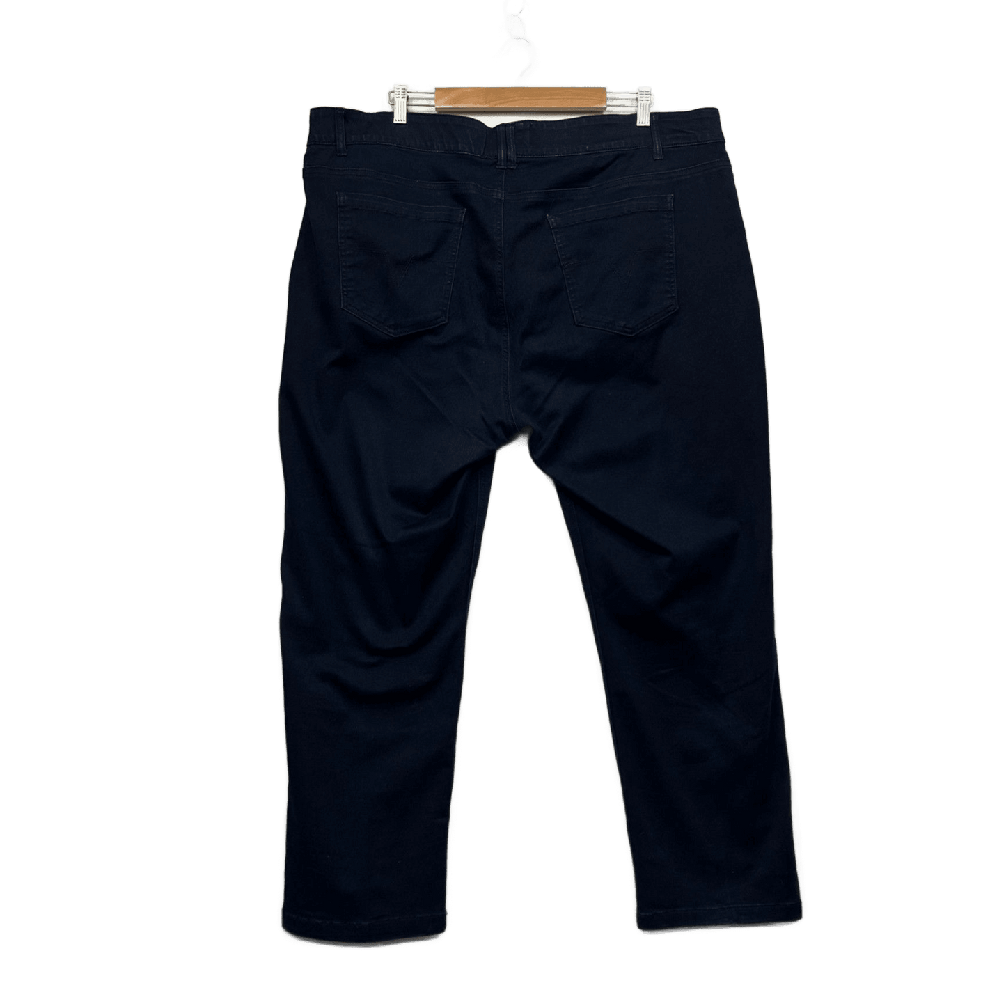 Virtuelle Dark Wash Blue Stretch Jeans High Waist Cropped Denim Pants Size 24