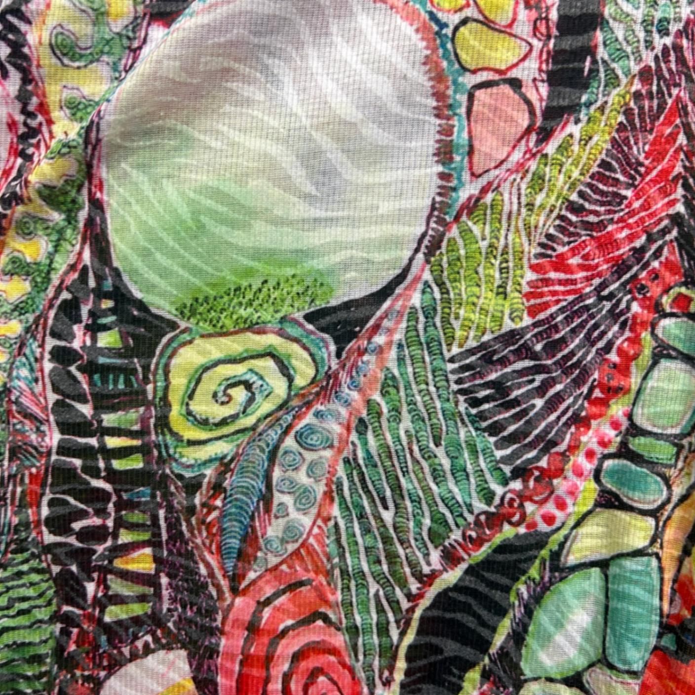 Virtuelle Multicoloured Long Sleeve Open Front Top Size 18 Plus Medium