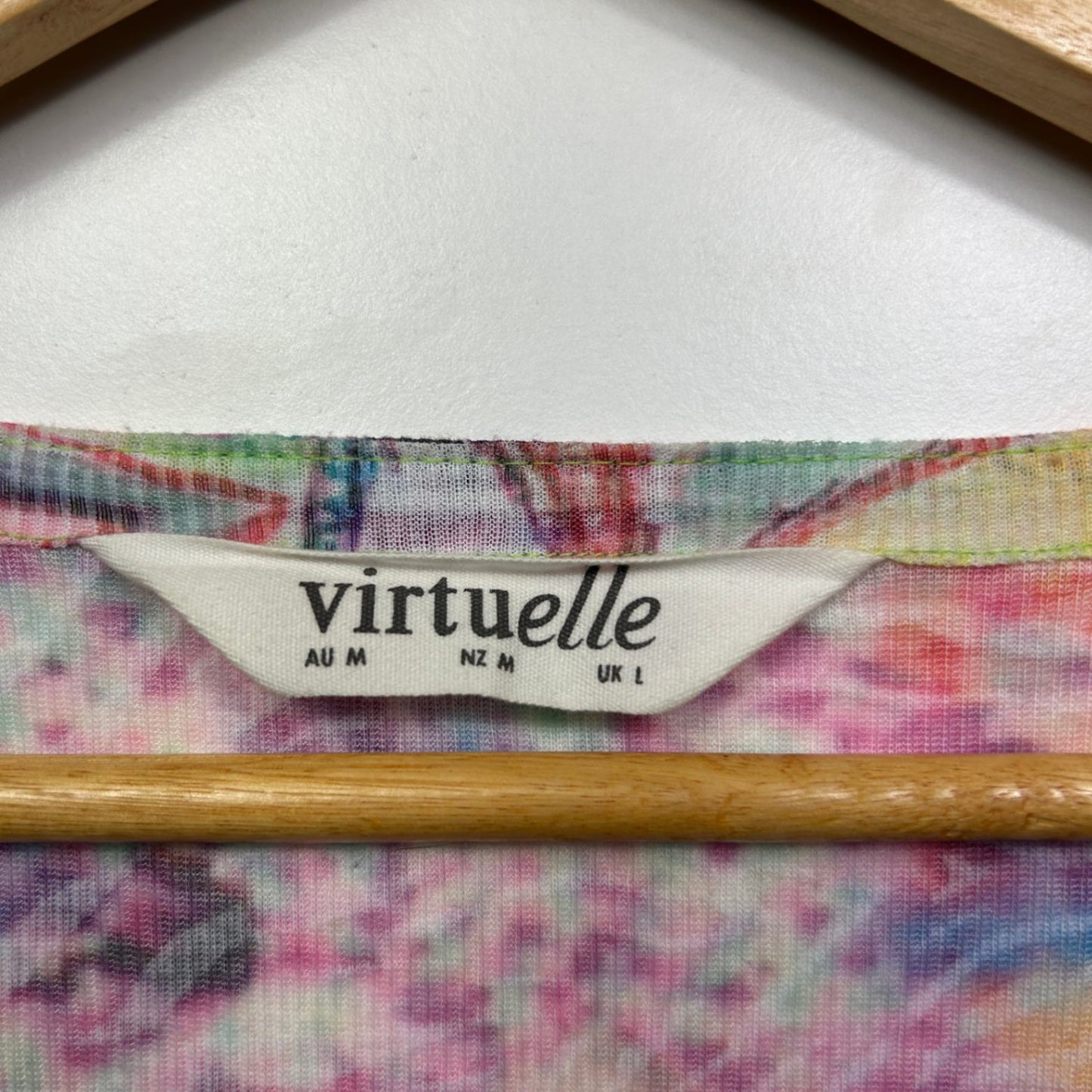 Virtuelle Multicoloured Long Sleeve Open Front Top Size 18 Plus Medium