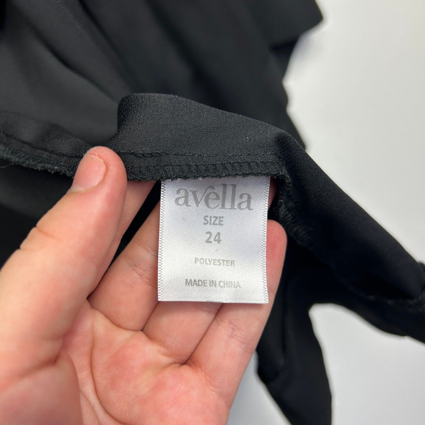 Avella Women's Black Long Sleeve Open Front Kimono Jacket Size 24