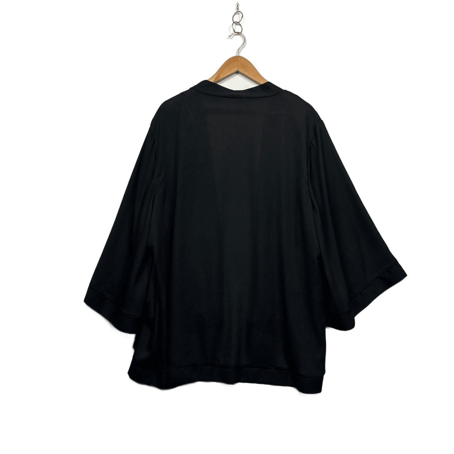 Avella Women's Black Long Sleeve Open Front Kimono Jacket Size 24