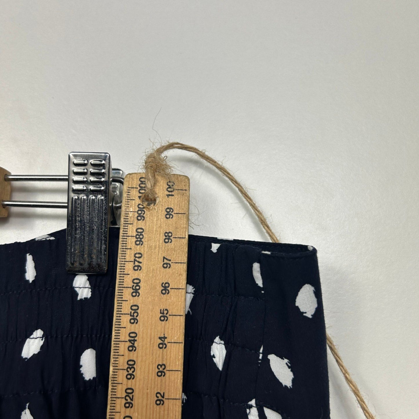 Virtuelle Wide Leg Polka Dot Culottes Navy White Cropped Pants Size 24