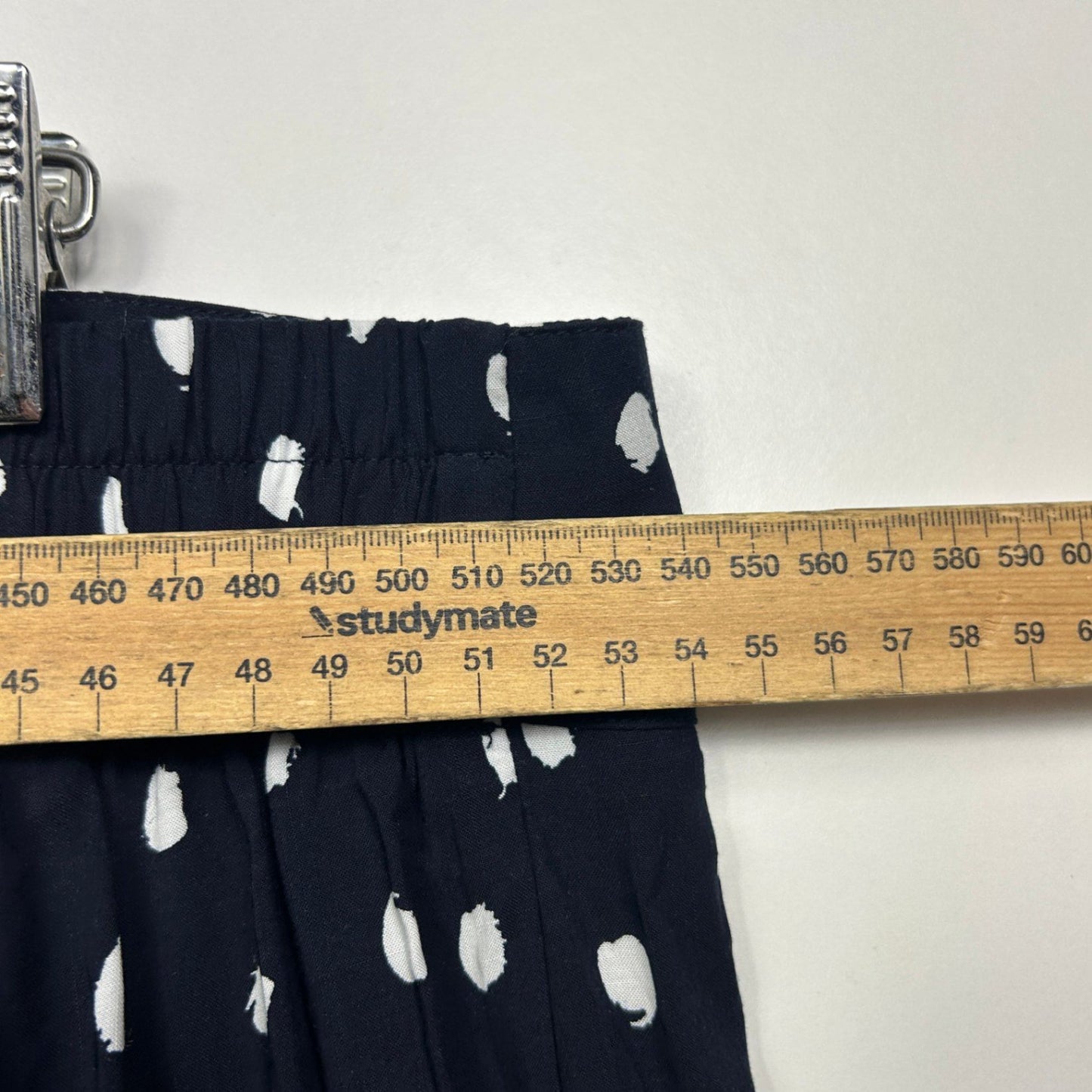 Virtuelle Wide Leg Polka Dot Culottes Navy White Cropped Pants Size 24