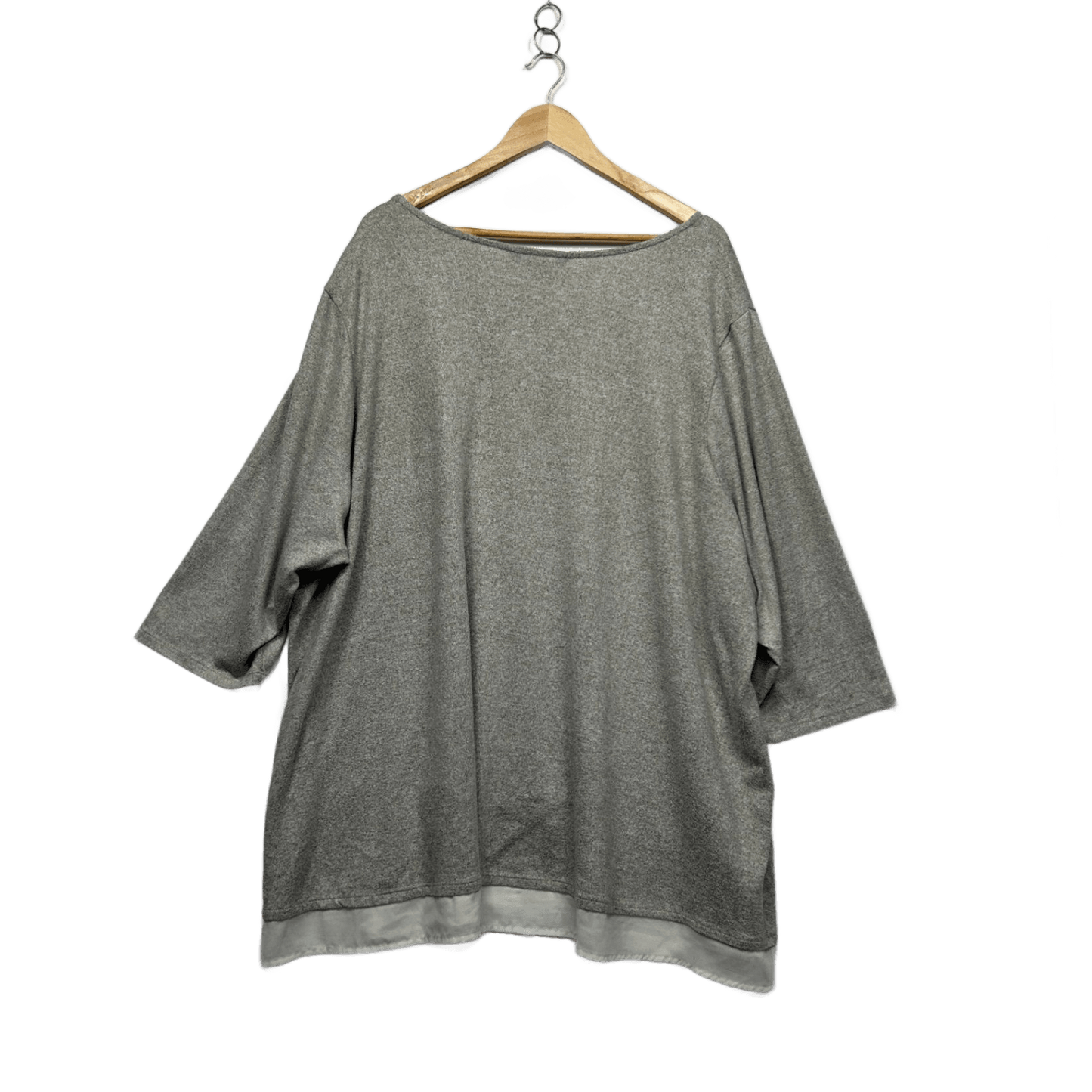 beme Women's Grey Long Sleeve Layered Tunic Knit Top Size 24 3XL
