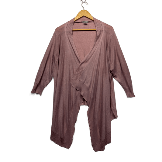 Autograph Pink Open Front Waterfall Cardigan Size 22 Plus XL