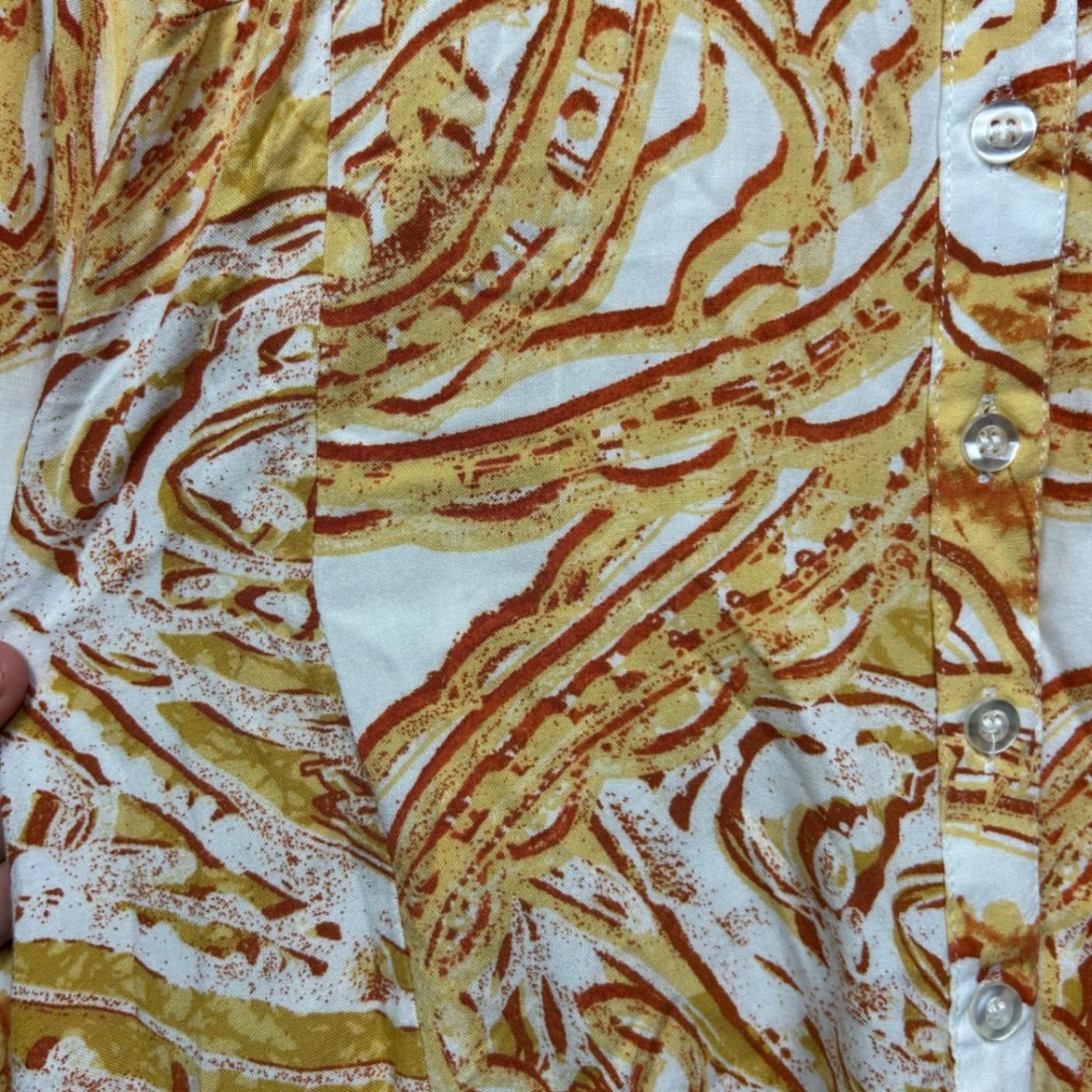 Katies Mustard Billow Long Sleeve Viscose Button Up Top Blouse Size 16