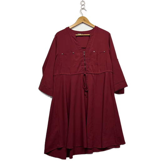 YOINS Burgundy 3/4 Knee Tunic Top or Dress Size 18