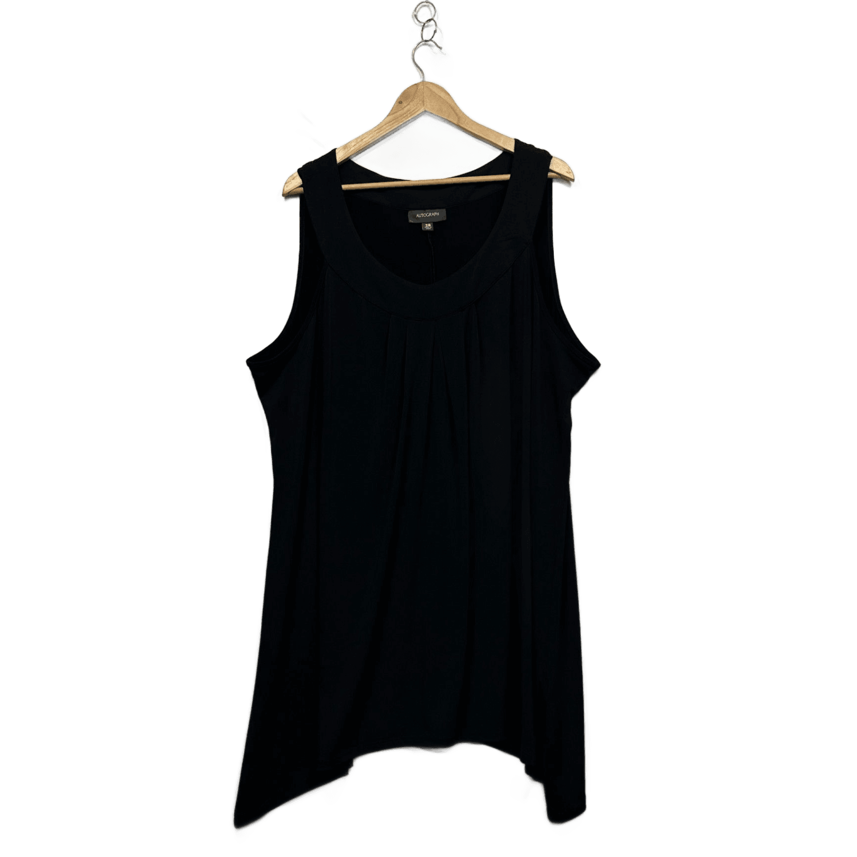 Autograph  Black  Asymmetric Hem Top Tunic Size 26