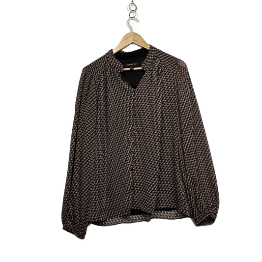 Forever New Women's Black Brown Classic Blouse Top Size 14