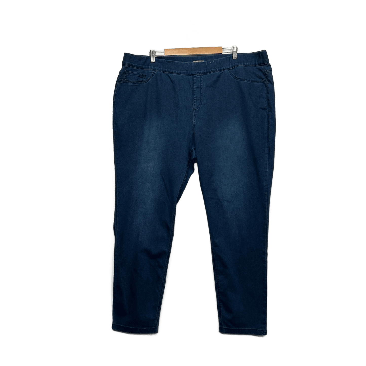 Belle Curve Blue Cotton Blend Pull-On  Denim Jeans Jeggings Pants Size 24