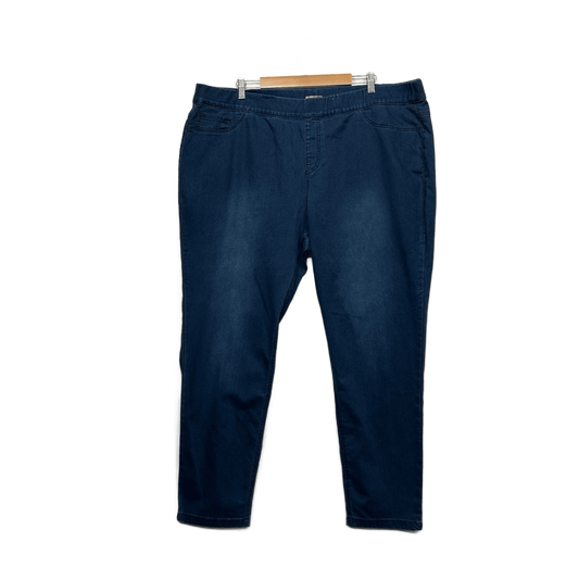 Belle Curve Blue Cotton Blend Pull-On  Denim Jeans Jeggings Pants Size 24