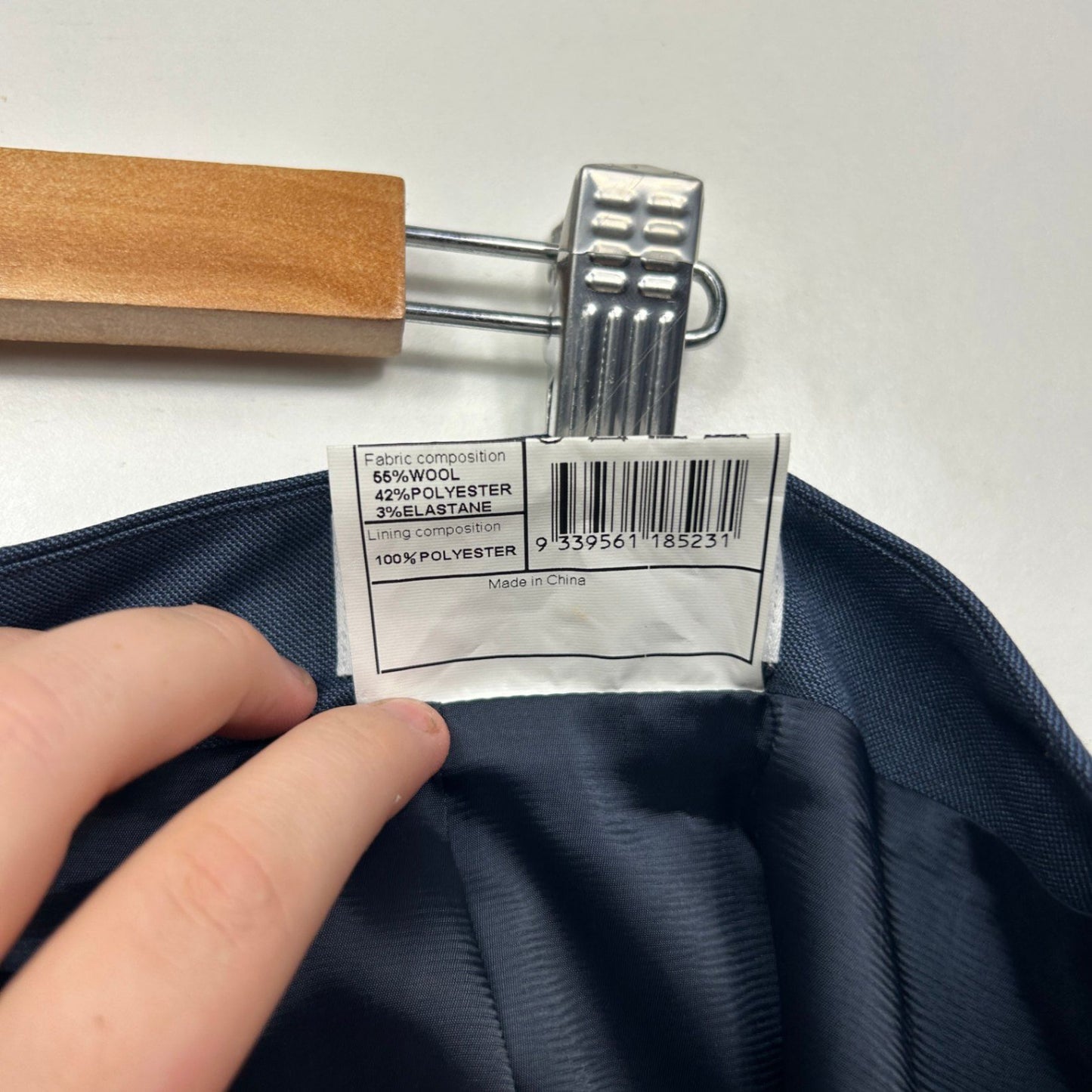 Van Heusen Navy Blue Wool Blend Knee Length Pencil Skirt Size 24