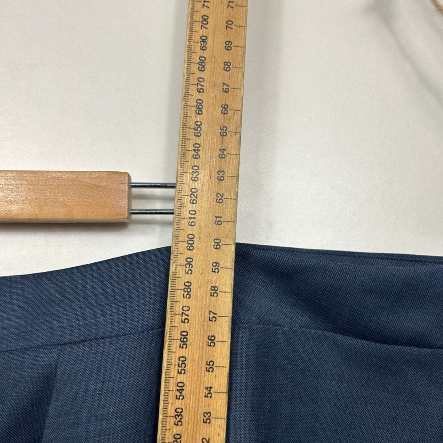 Van Heusen Navy Blue Wool Blend Knee Length Pencil Skirt Size 24