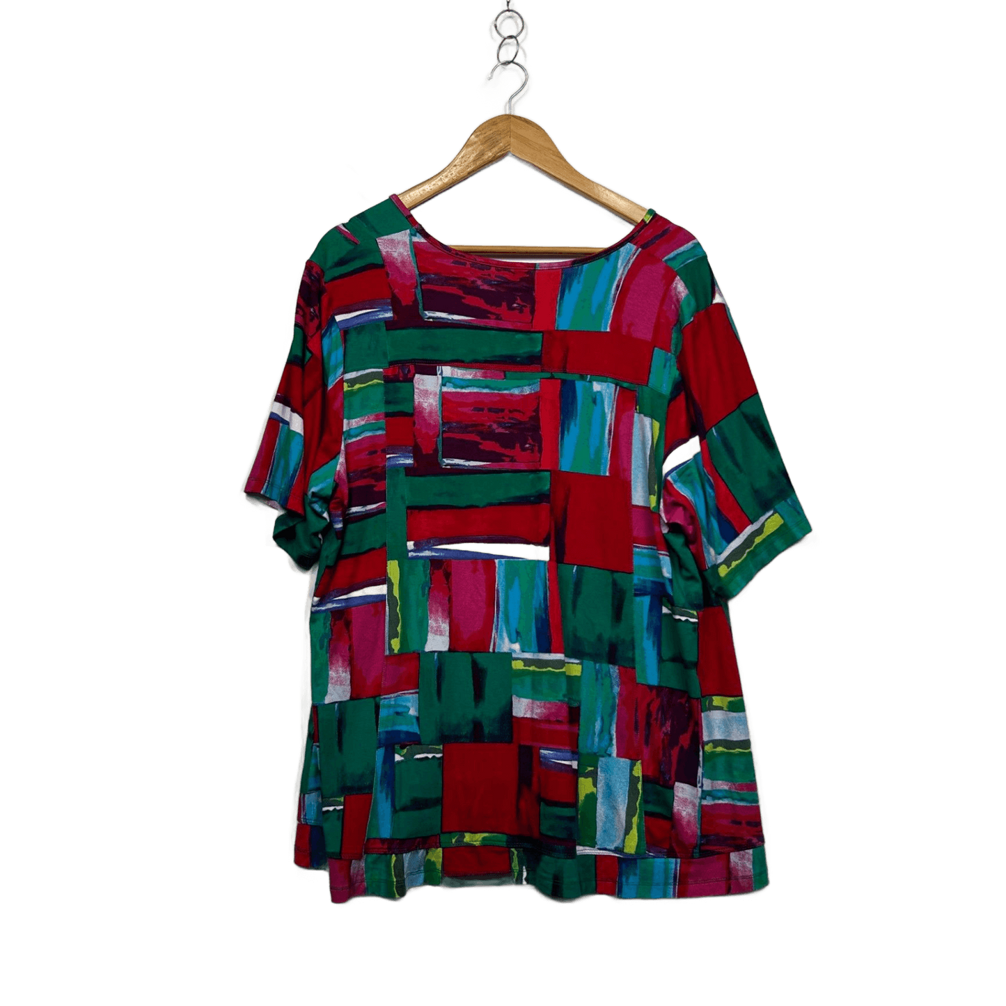 Taking Shape Multicoloured Short Sleeve Tunic Top Blouse Size 20 (Fault)