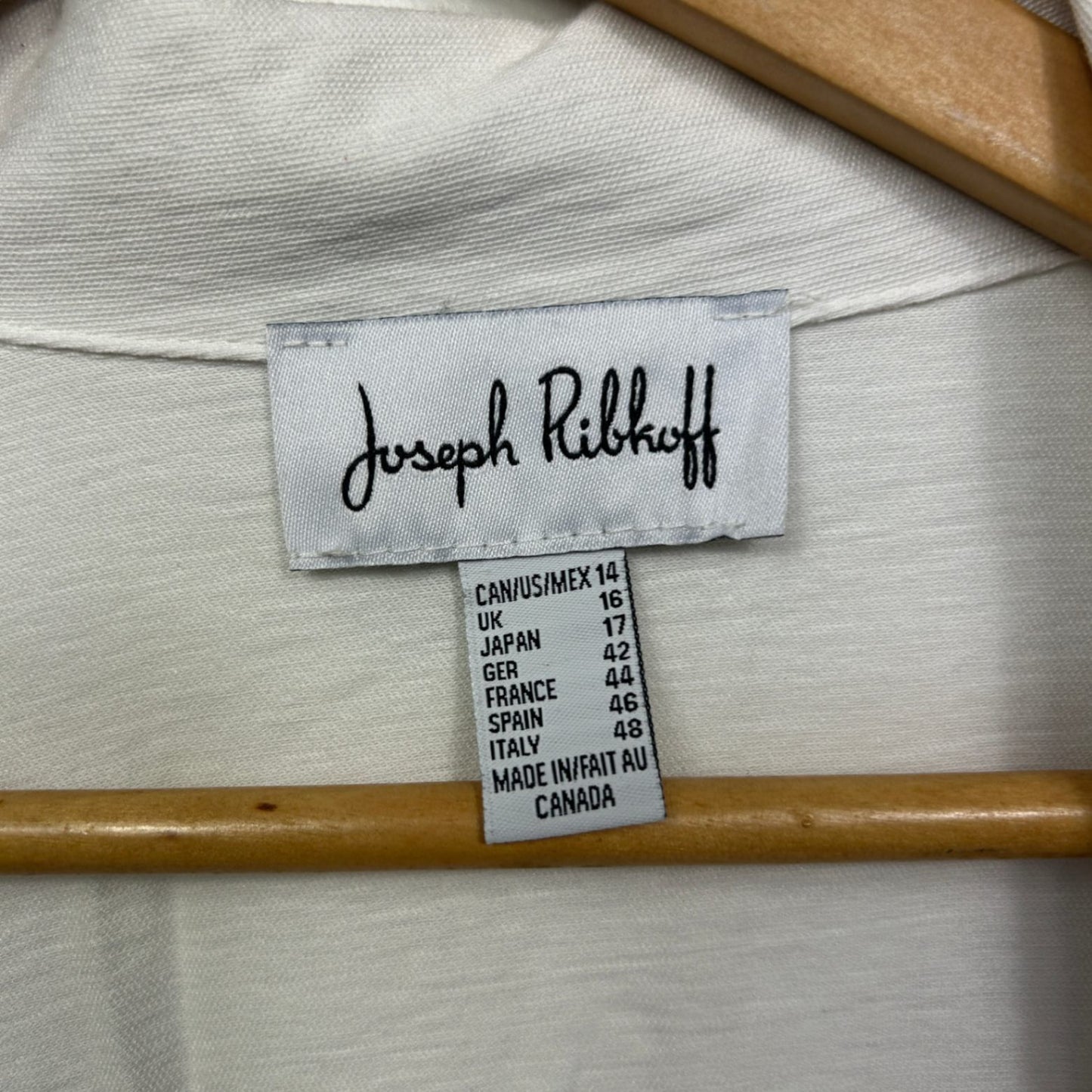 Joseph Ribkoff White 3/4 Sleeve Open Jacket Top Blouse Size 16