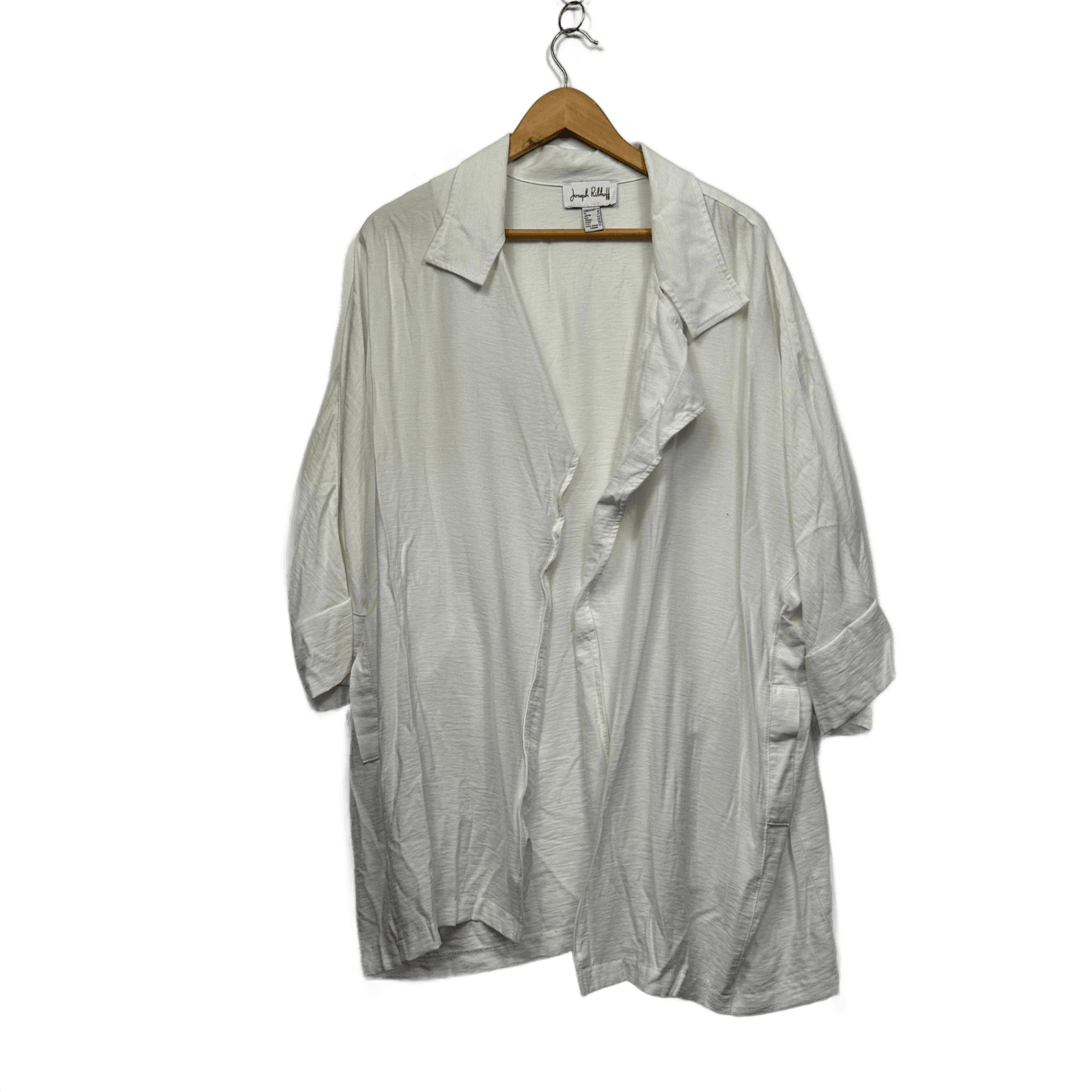 Joseph Ribkoff White 3/4 Sleeve Open Jacket Top Blouse Size 16