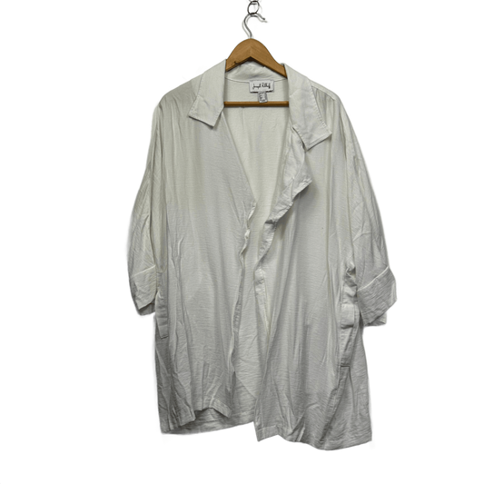Joseph Ribkoff White 3/4 Sleeve Open Jacket Top Blouse Size 16