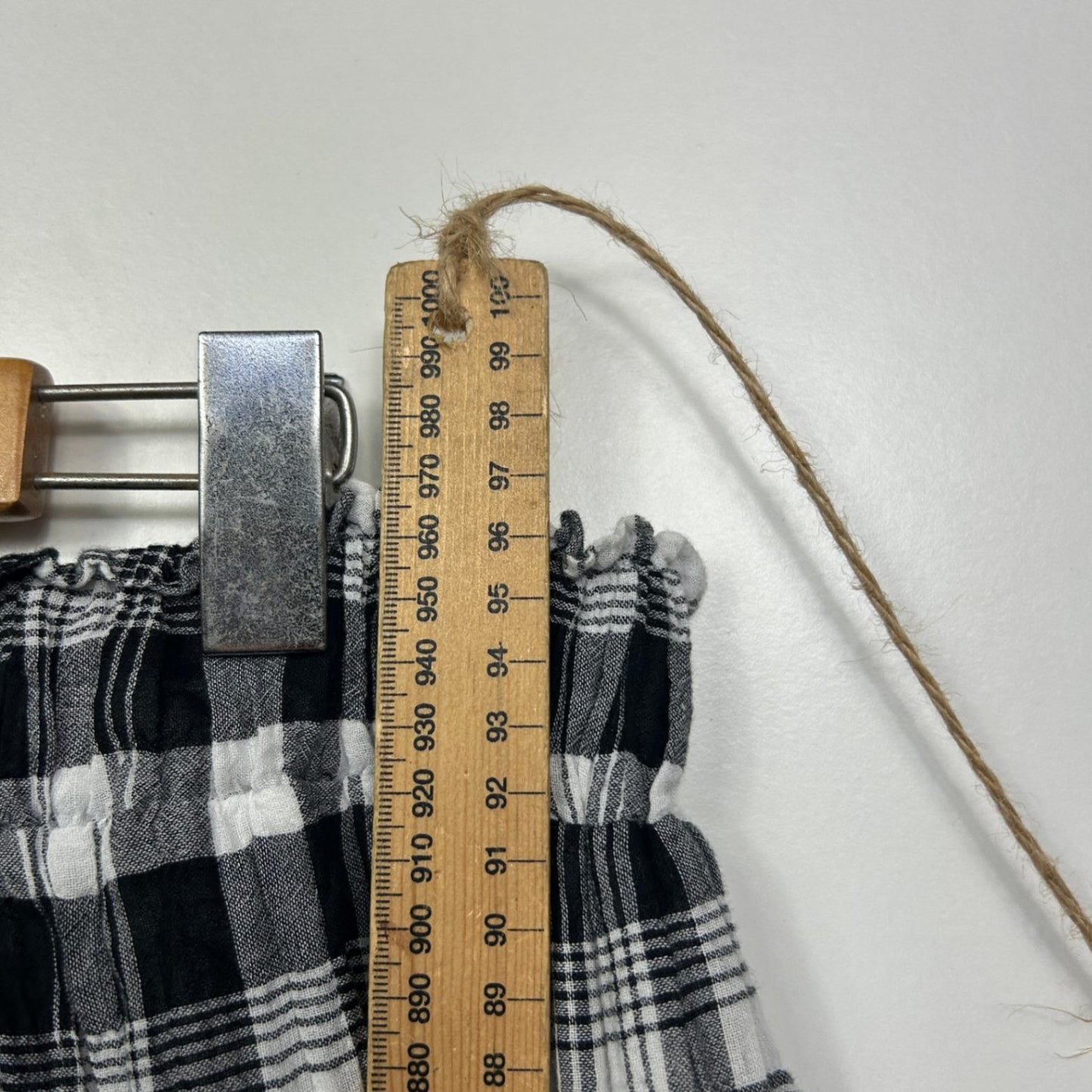 Avella Black White Gingham Check Cotton Blend Maxi Skirt Size 20