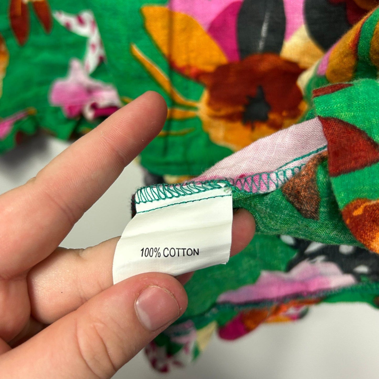 Café latté Multicoloured Floral Short Sleeve 100% Cotton Top Size 16 18 2XL