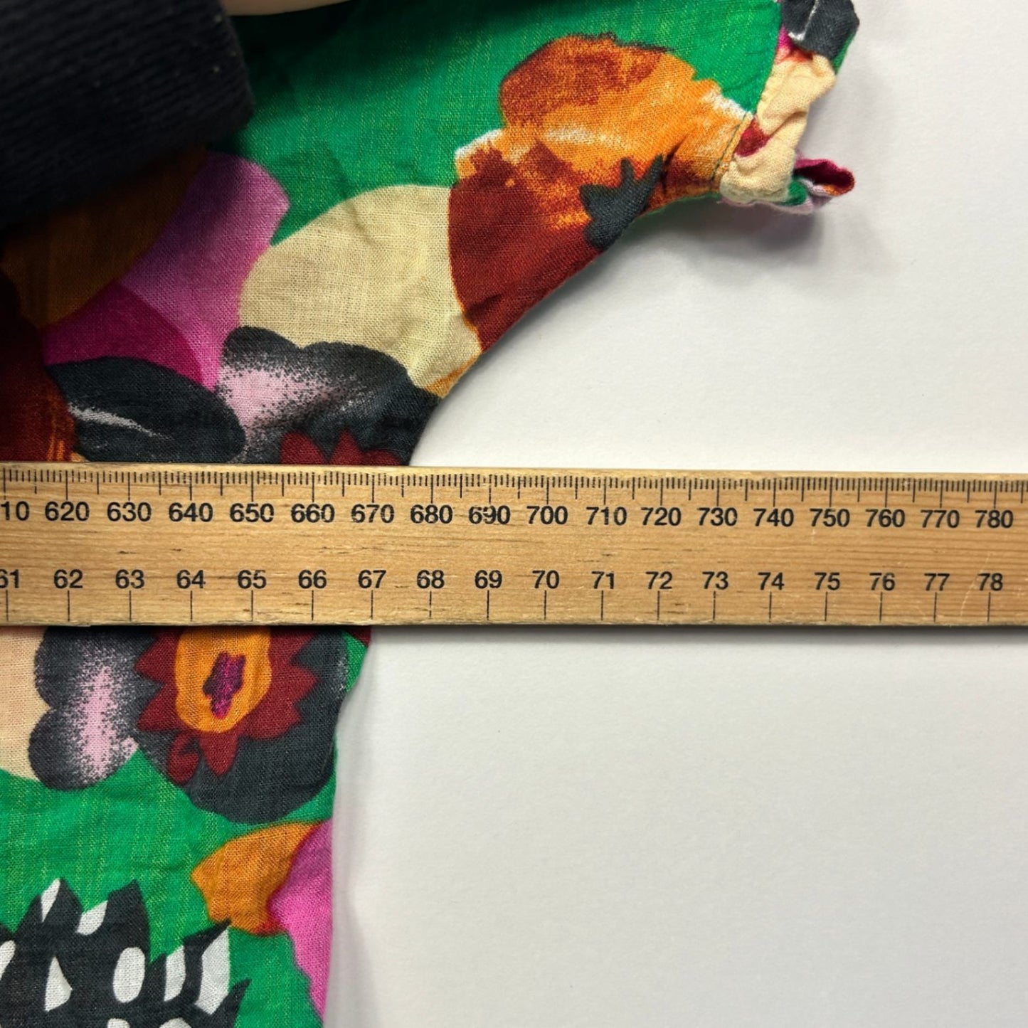 Café latté Multicoloured Floral Short Sleeve 100% Cotton Top Size 16 18 2XL