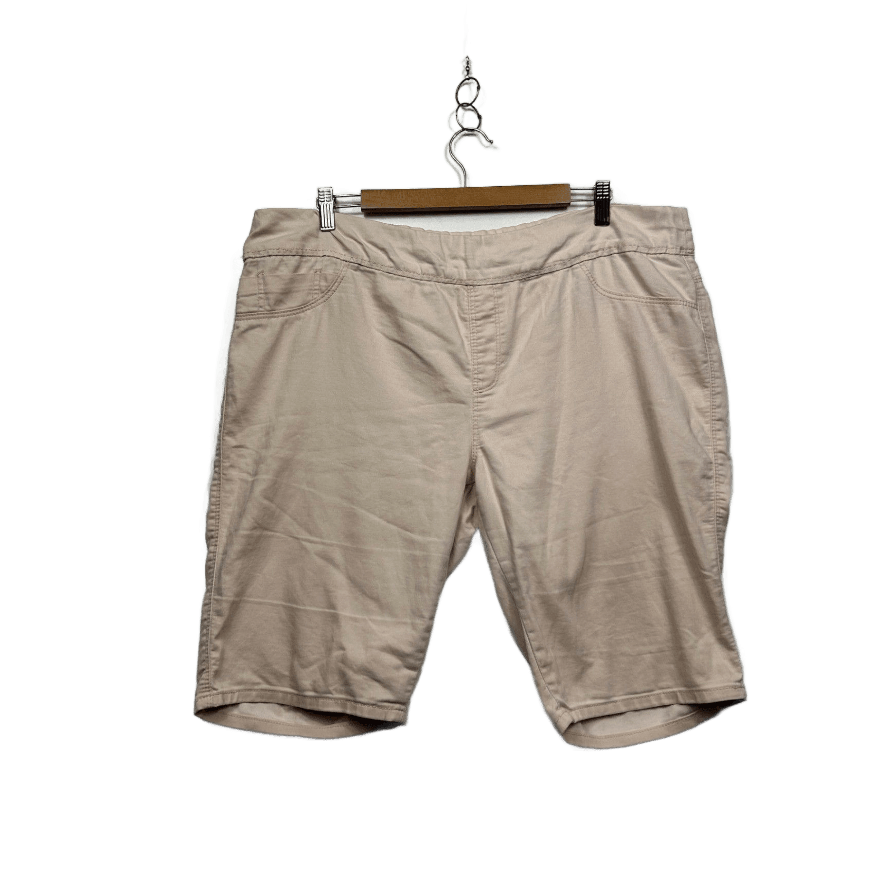 Suzanne Grae Denim Beige Pull On Bermuda Shorts Size 16