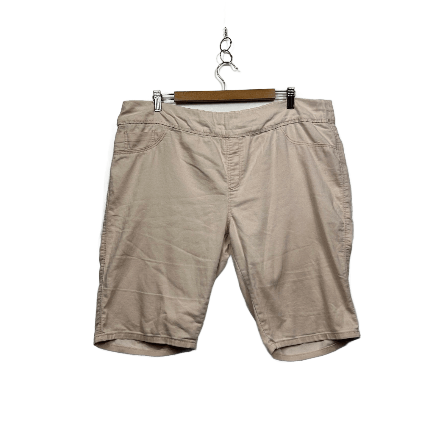 Suzanne Grae Denim Beige Pull On Bermuda Shorts Size 16