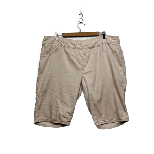 Suzanne Grae Denim Beige Pull On Bermuda Shorts Size 16