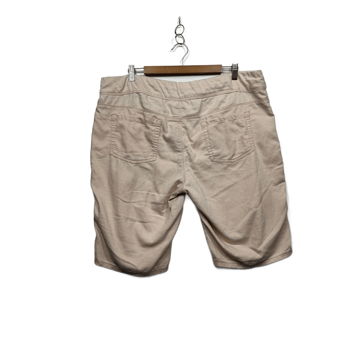 Suzanne Grae Denim Beige Pull On Bermuda Shorts Size 16