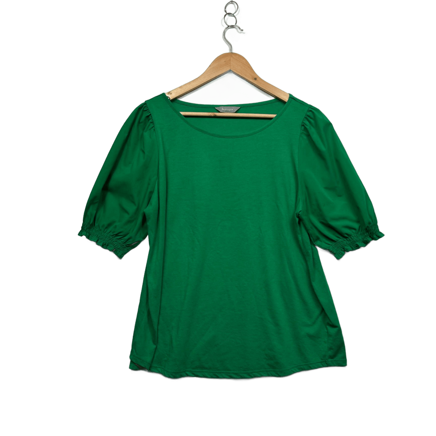 Suzanne Grae Green Short Sleeve Blouse Size 14 Large