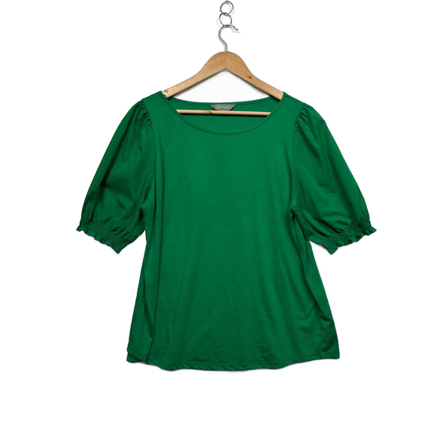 Suzanne Grae Green Short Sleeve Blouse Size 14 Large