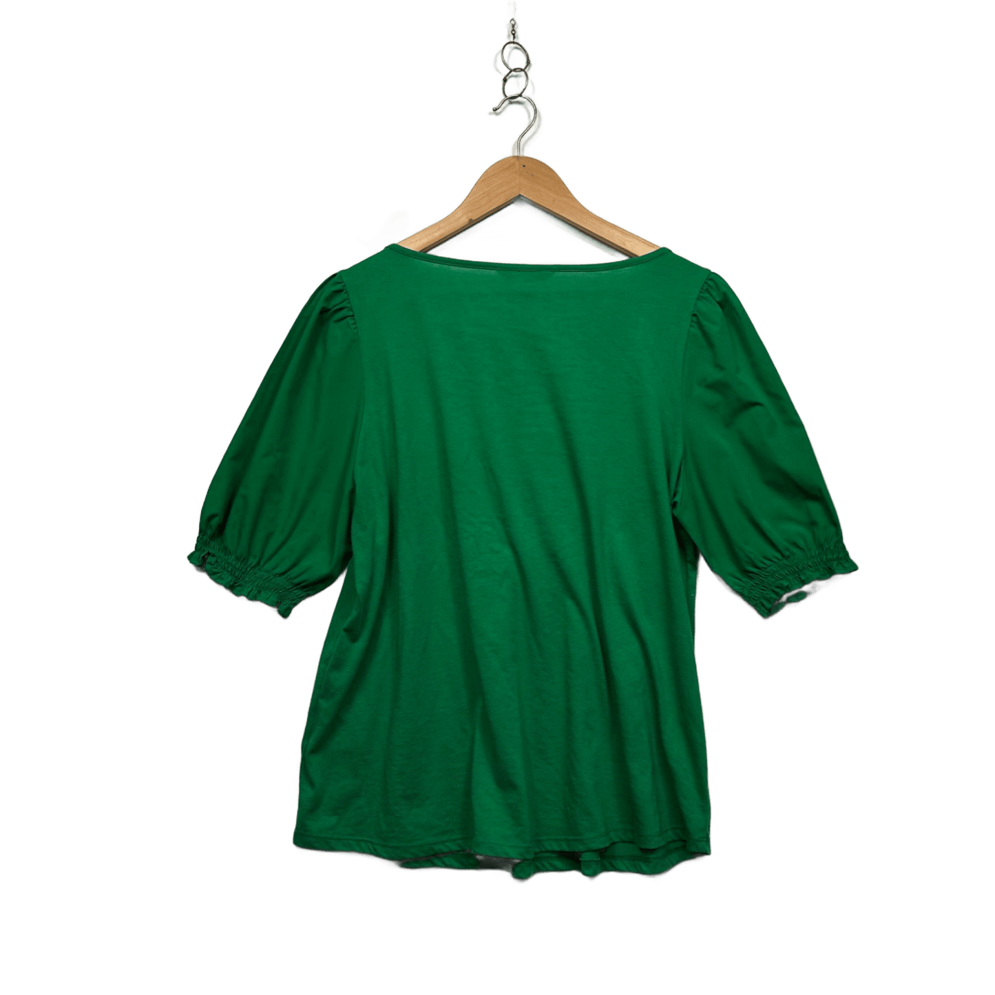 Suzanne Grae Green Short Sleeve Blouse Size 14 Large
