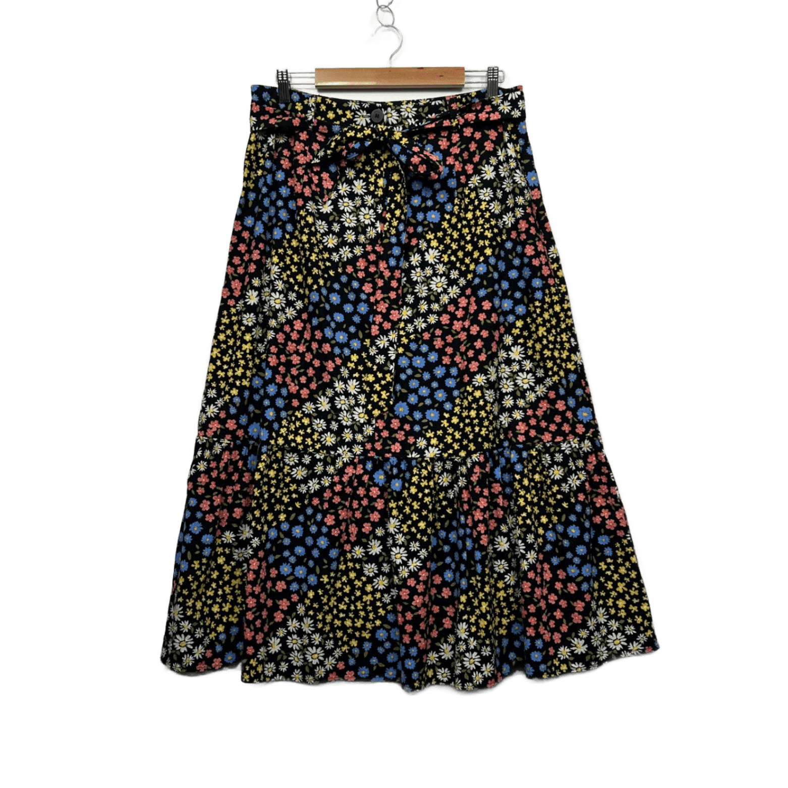 Princess Highway Multicoloured Floral 100% Organic Cotton Maxi Skirt Size 12