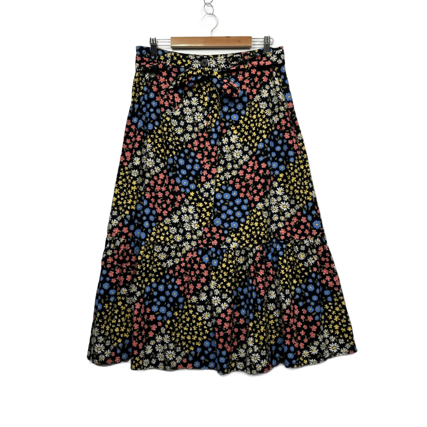 Princess Highway Multicoloured Floral 100% Organic Cotton Maxi Skirt Size 12