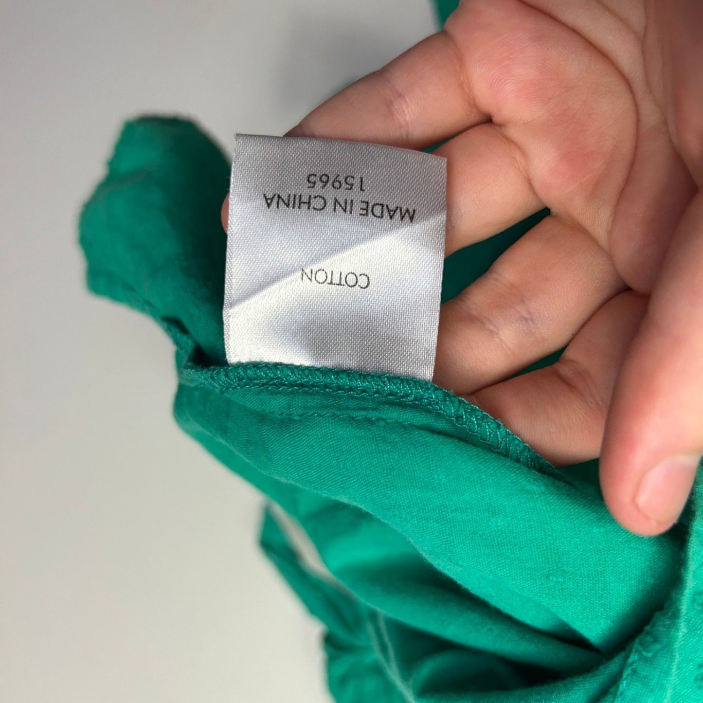 Suzanne Grae Green 3/4 Sleeve Cotton Peasant Top Blouse Size 18