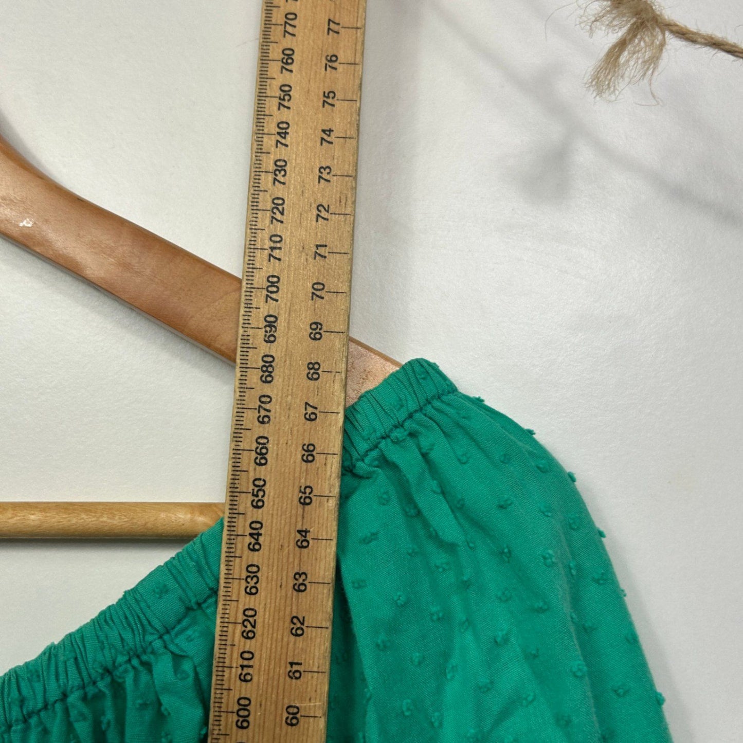 Suzanne Grae Green 3/4 Sleeve Cotton Peasant Top Blouse Size 18