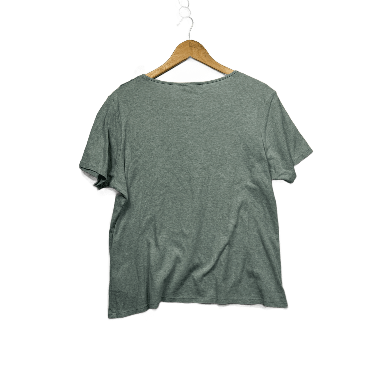 Jump Cotton Sage Green Short Sleeve Broiderie Embroidered Casual Top Size XL