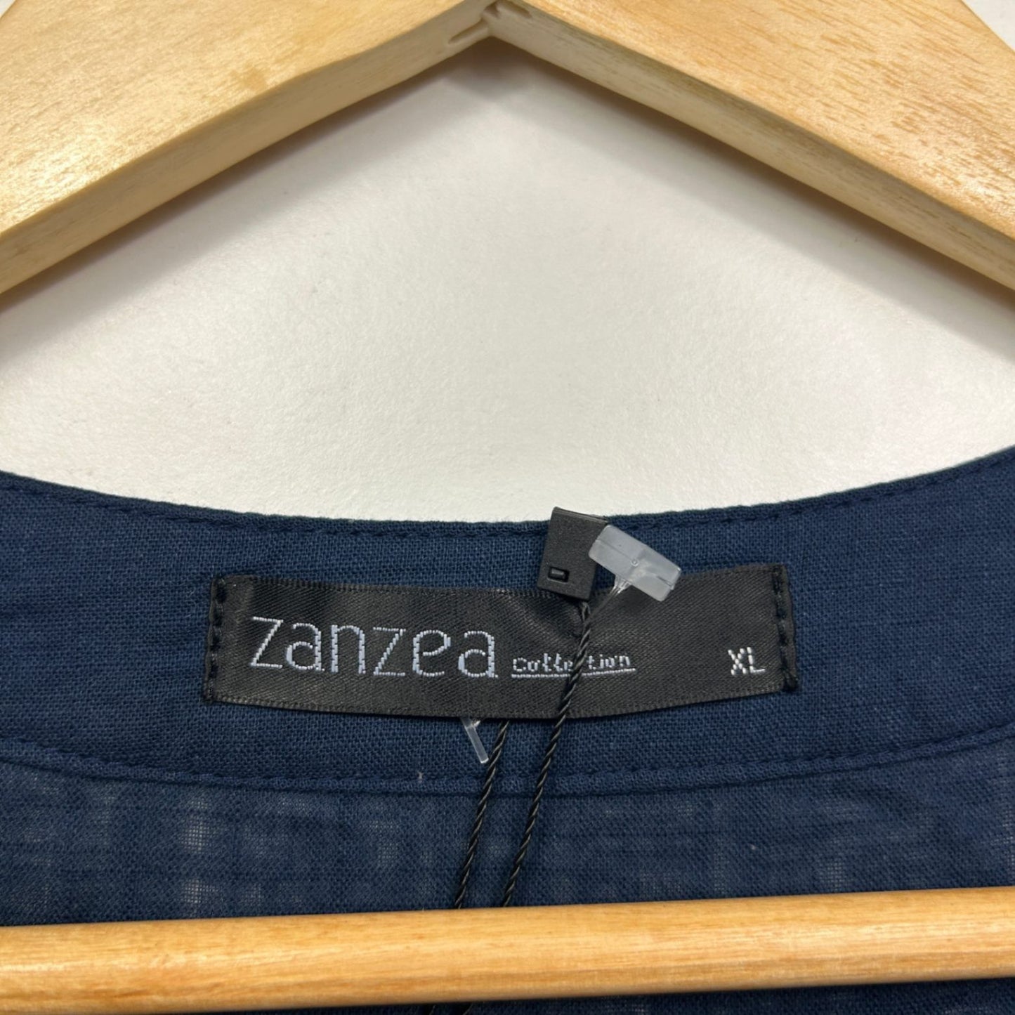 Zanzea Women's Navy Linen Long Sleeve Button Up Top Blouse Size XL