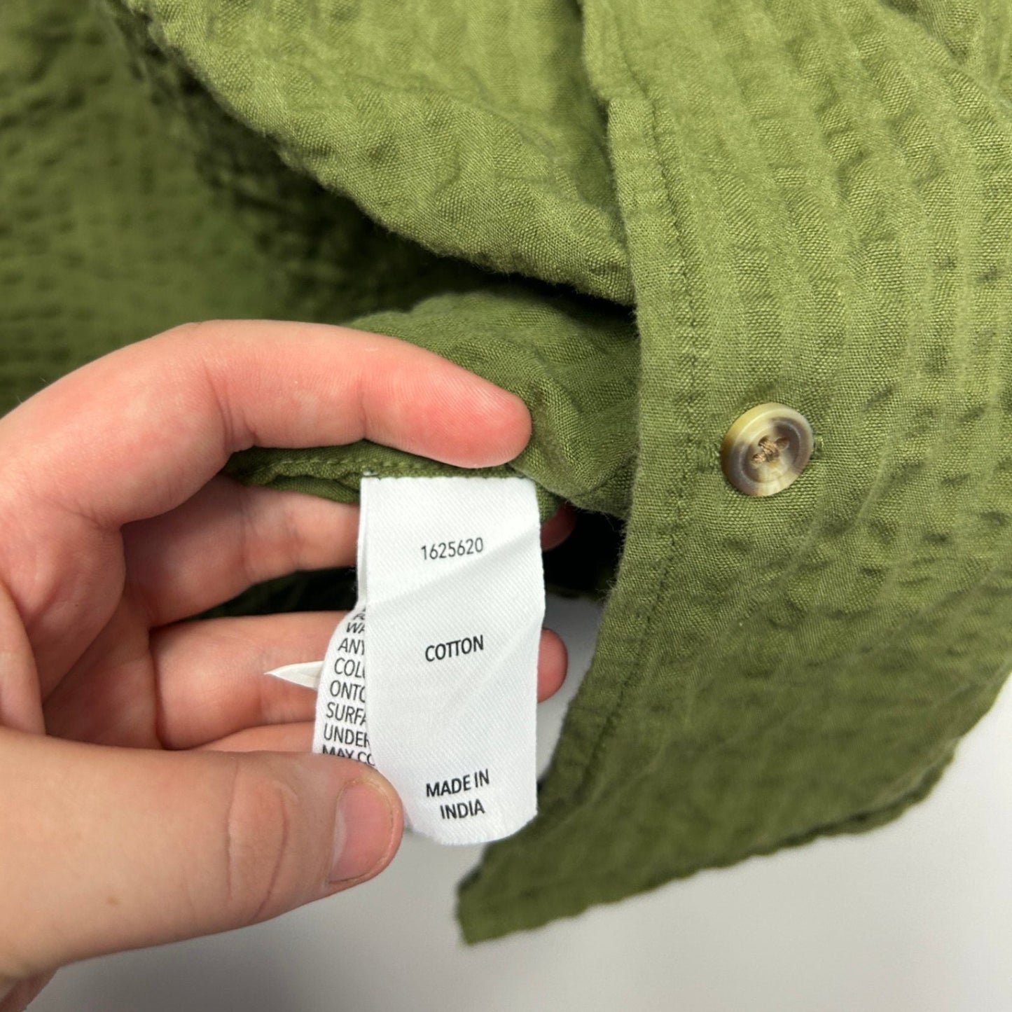 Allgood Mens Olive Green Cotton Textured Short Sleeve Button-Up Shirt 3XL