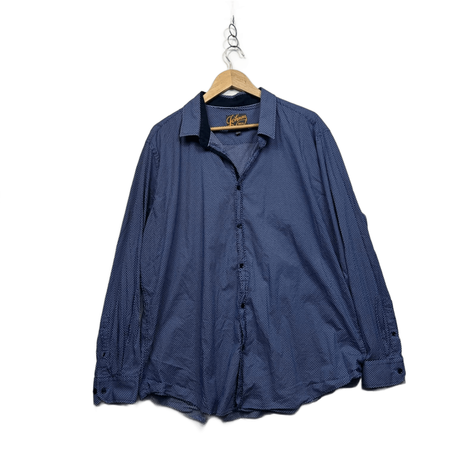 Johnny Bigg Blue Geometric Pattern Long Sleeve Shirt Size 4XL