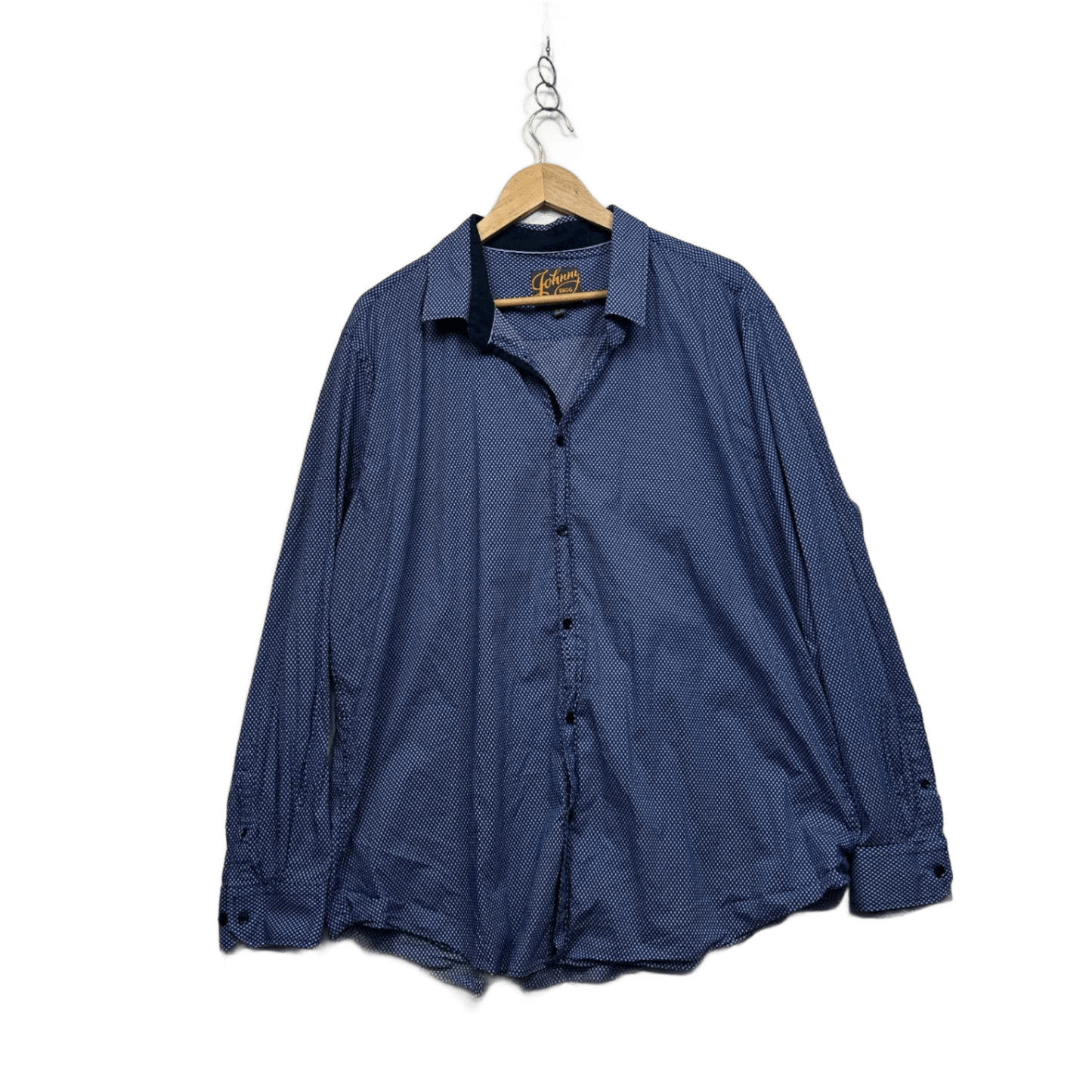 Johnny Bigg Blue Geometric Pattern Long Sleeve Shirt Size 4XL