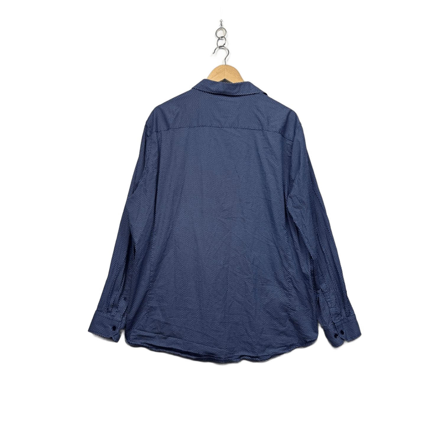 Johnny Bigg Blue Geometric Pattern Long Sleeve Shirt Size 4XL