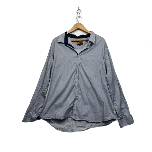 Johnny Bigg Tarocash Blue Geometric Pattern Long Sleeve Shirt Size 4XL