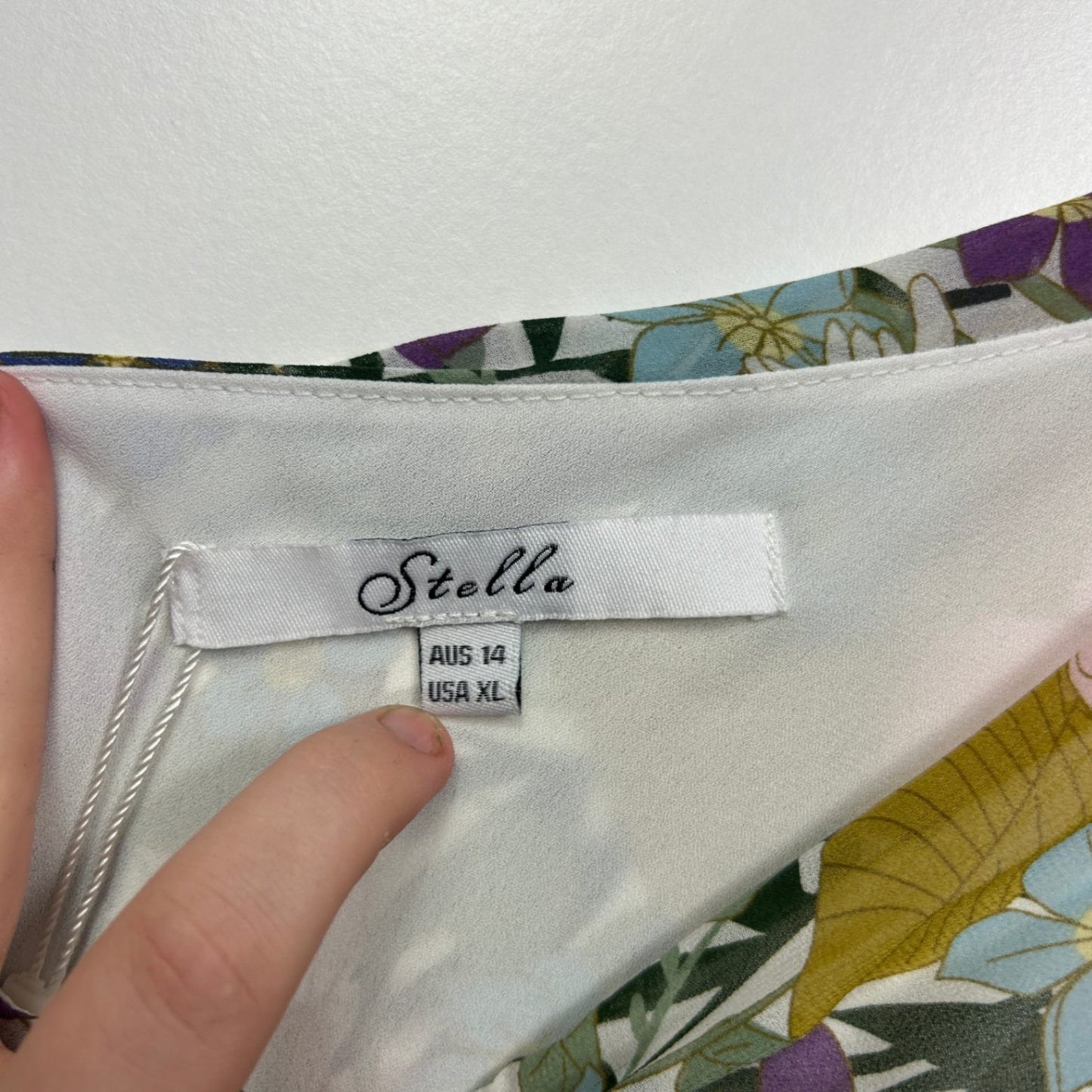 Stella One Shoulder Asymmetric Hem Floral Multicoloured Dress Size 14