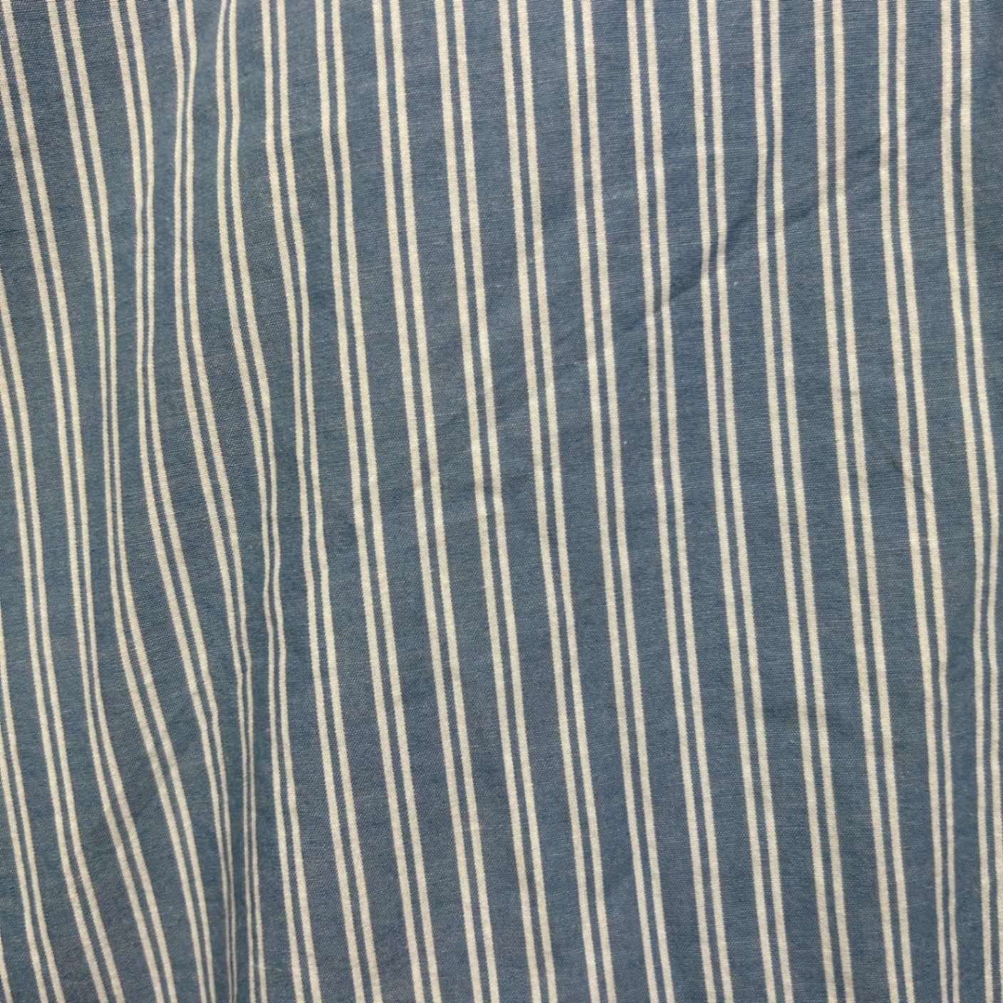 edited Blue White Long Sleeve Business Casual Button-Up Shirt Size L