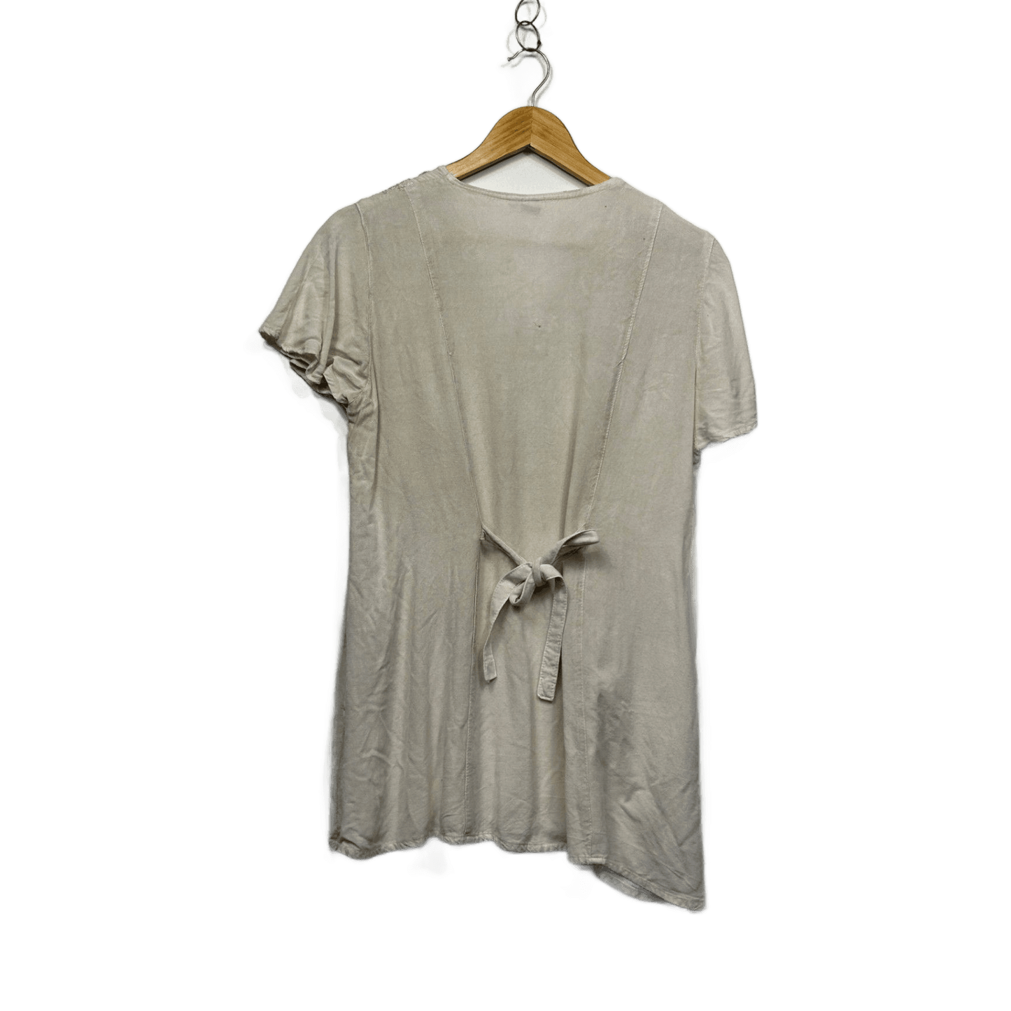 Boho Hippie Cream Rayon Embroidered Tunic Top with Pockets Size L/XL