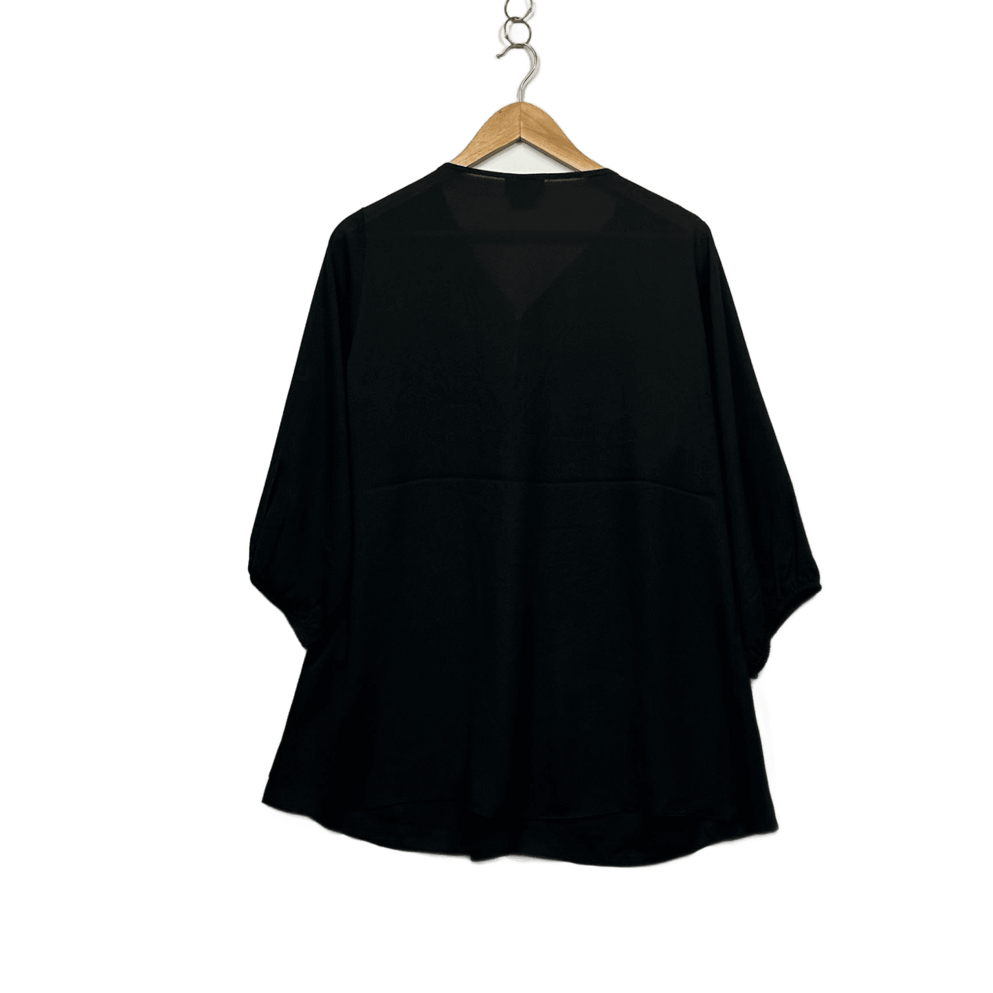City Chic Black Long Sleeve Tunic Blouse Top Size 16