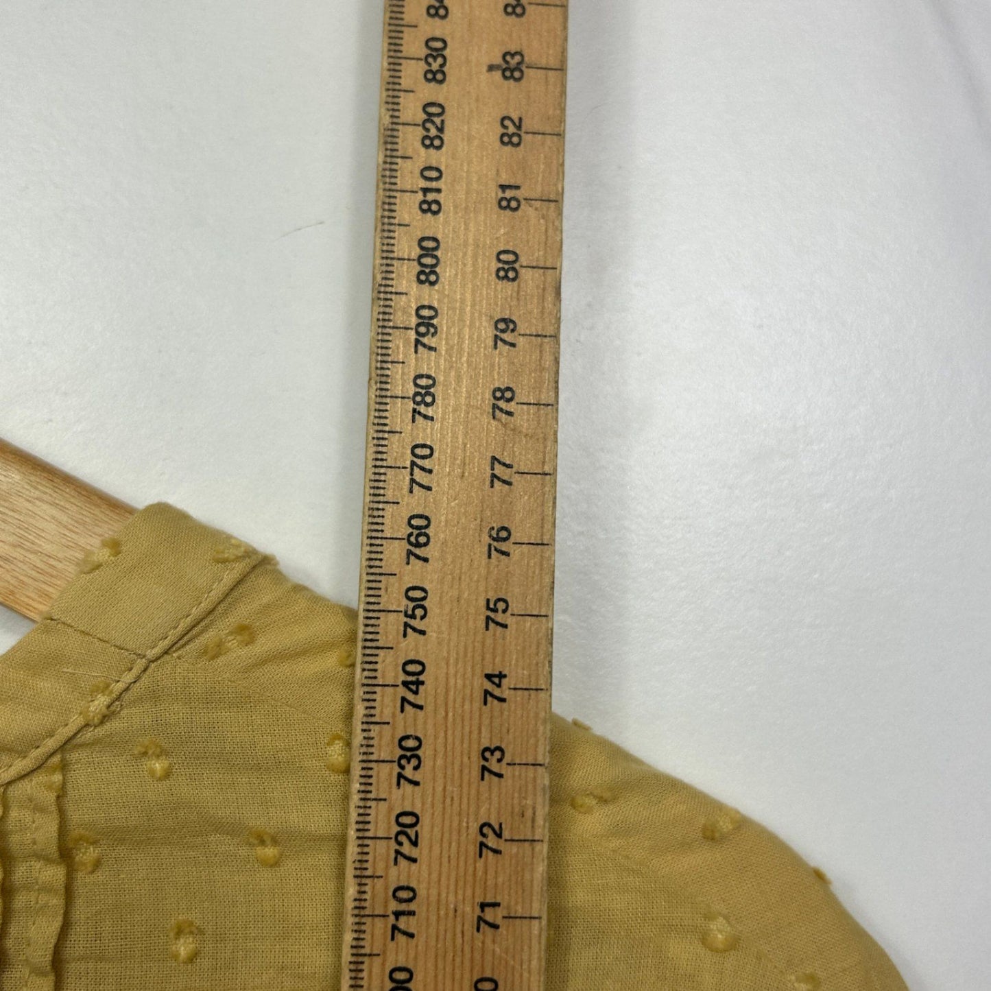 Capture Mustard Pleated Cotton Long Sleeve Top Blouse Size 18