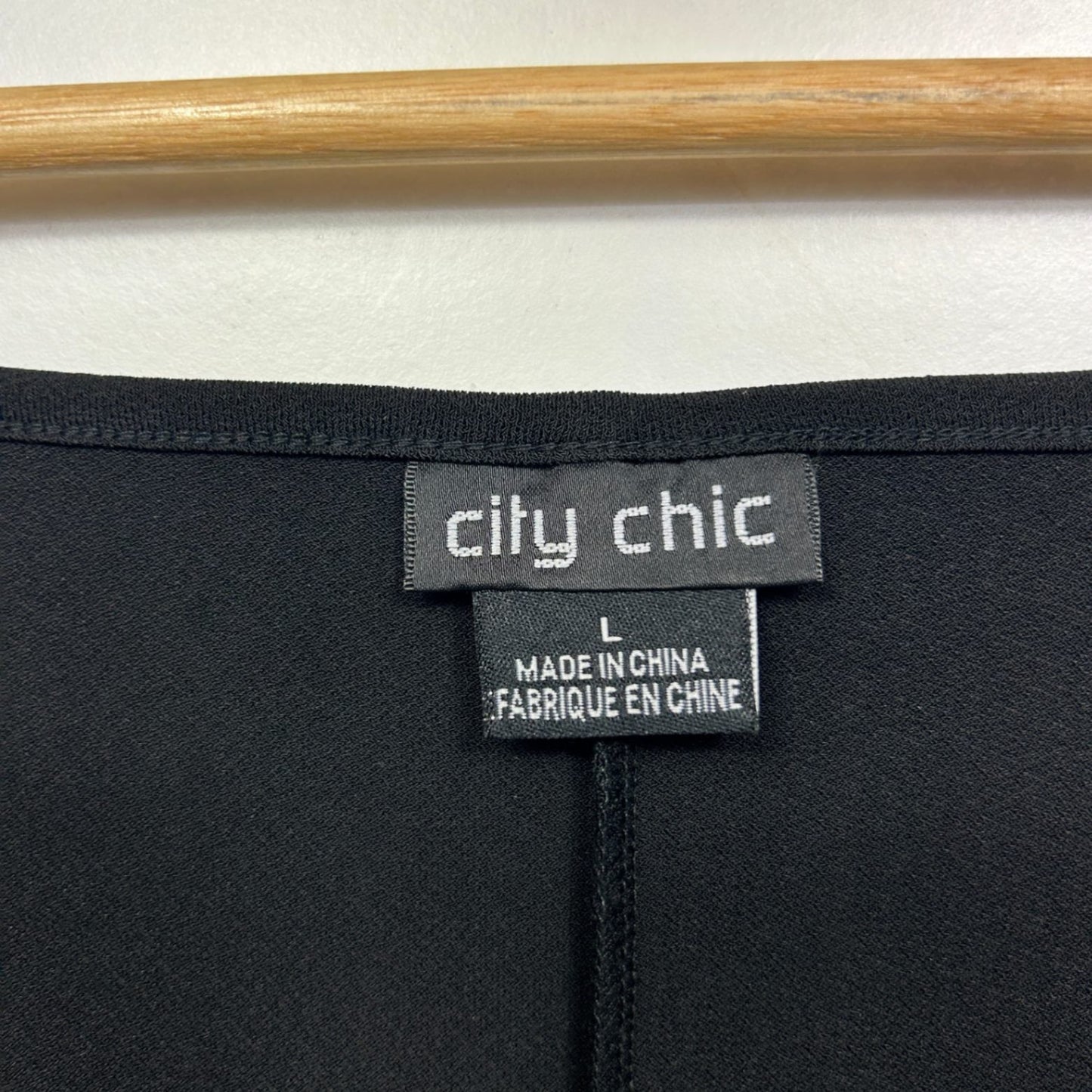 City Chic  Black Bell Long Sleeve Blouse Size 20 Plus