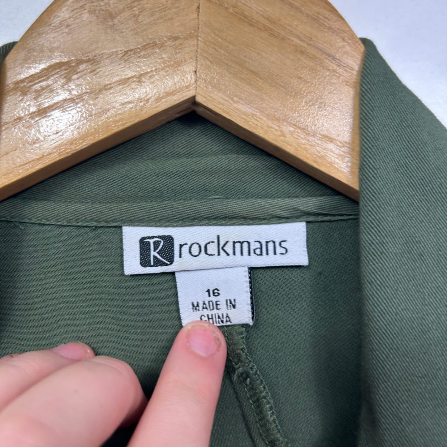 Rockmans Womens Green  Utility Jacket Coat Zip Pockets Size 16 (Fault)