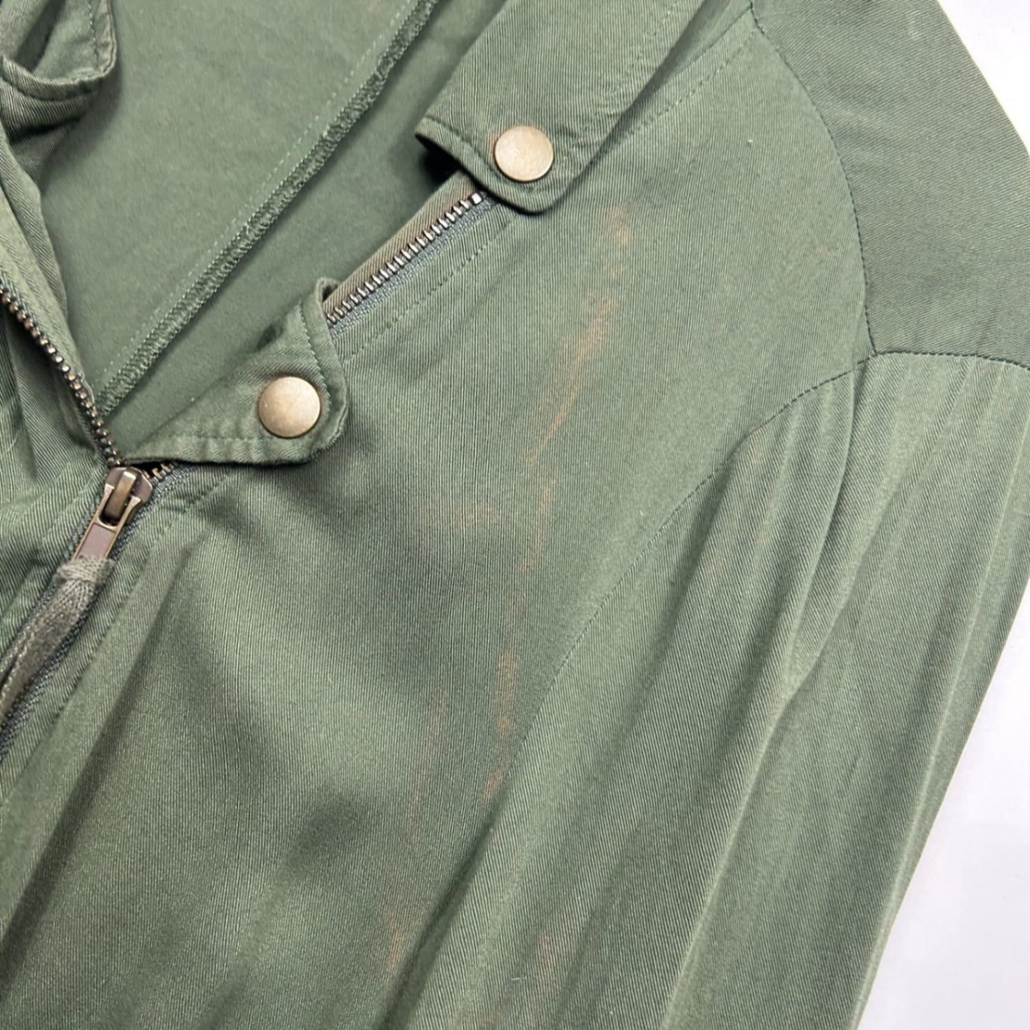 Rockmans Womens Green  Utility Jacket Coat Zip Pockets Size 16 (Fault)